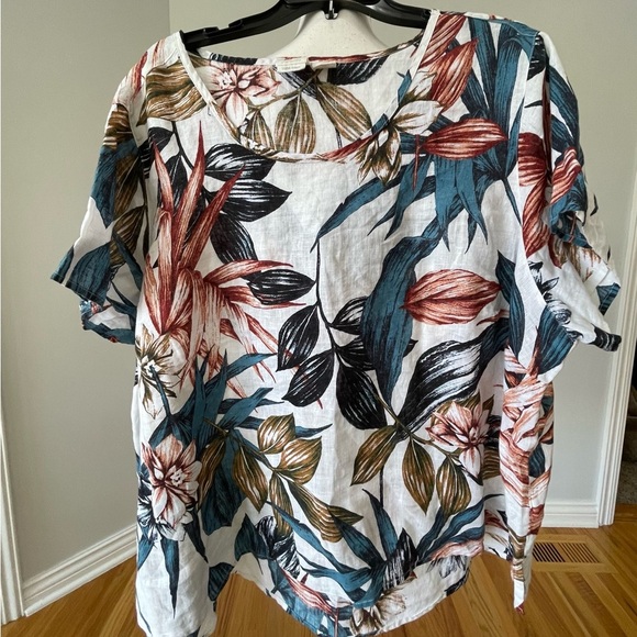 C & C California 100% LInen plus size 3X tropical resort vacation breathable - Picture 1 of 13